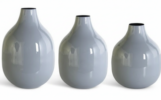 Gray Enameled Metal Bottle Large
