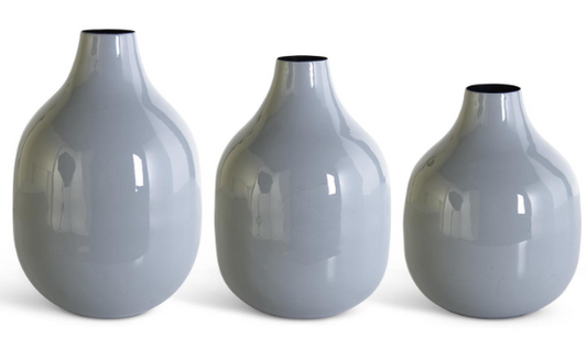 Gray Enameled Metal Bottles Medium