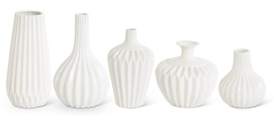 White Porcelain Accordion Vase - Small