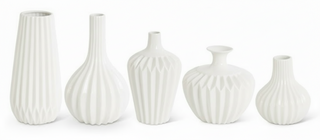 White Porcelain Accordion Vase   Small
