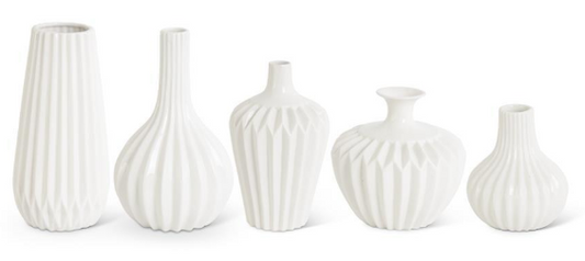 White Porcelain Accordion Vase - Small