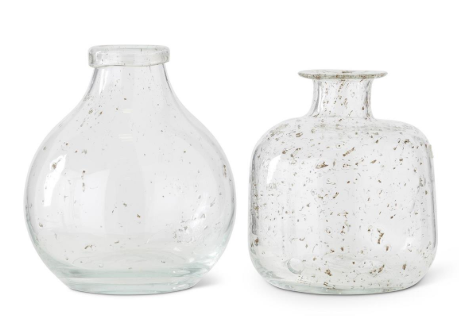 TEXTURED HANDBLOWN GLASS BOTTLE - Medium
