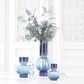 14.125 Inch Blue 2 Tone Pot Belly Vase