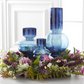 14.125 Inch Blue 2 Tone Pot Belly Vase
