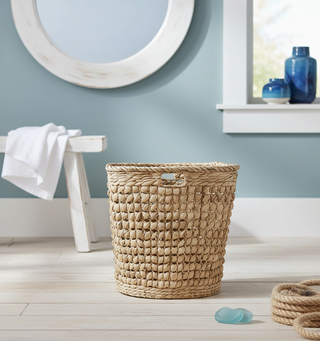 Hand Woven Water Hyacinth & Metal Baskets w/ Handles
