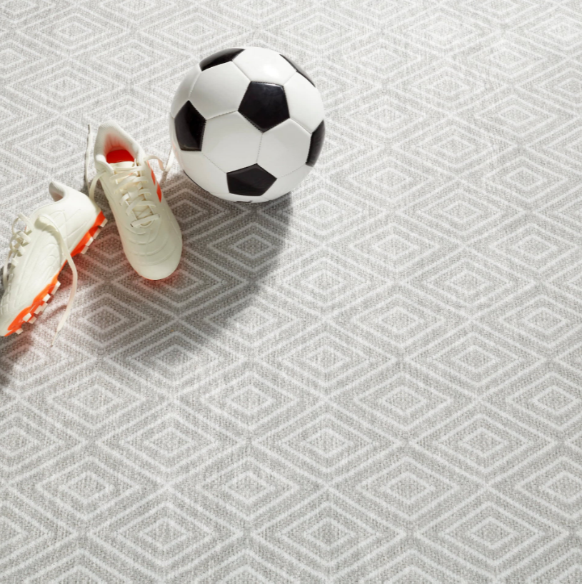 Diamond Platinum/White Machine Washable Rug