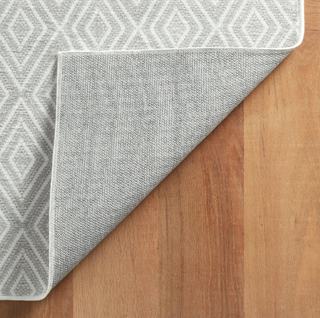 Diamond Platinum/White Machine Washable Rug
