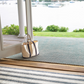 Blue Awning Stripe Machine Washable Rug