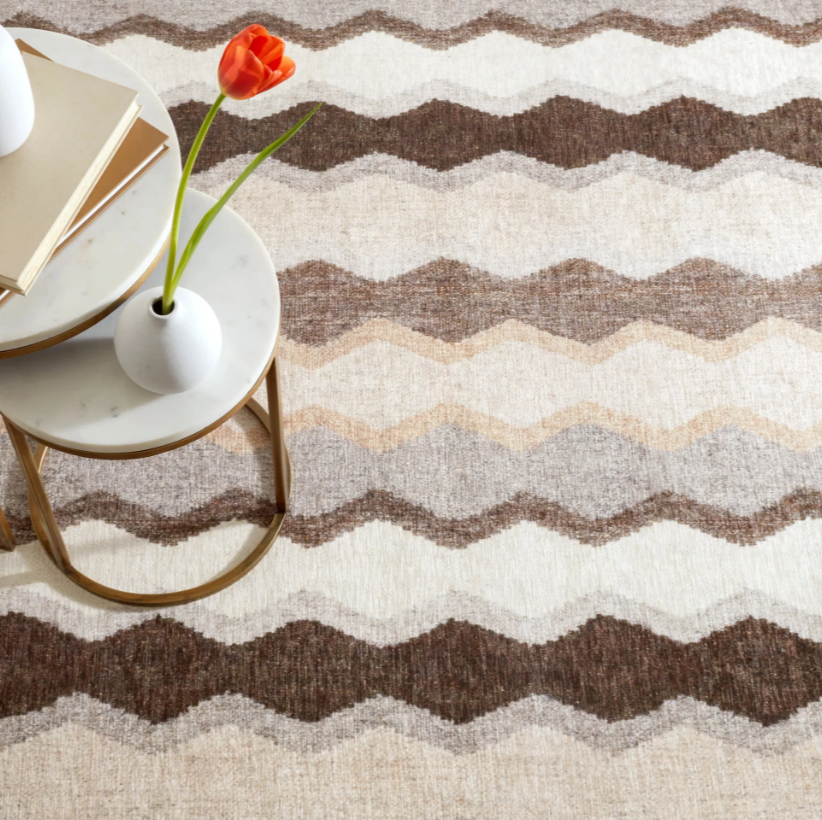 Safety Net Blue Machine Washable Rug