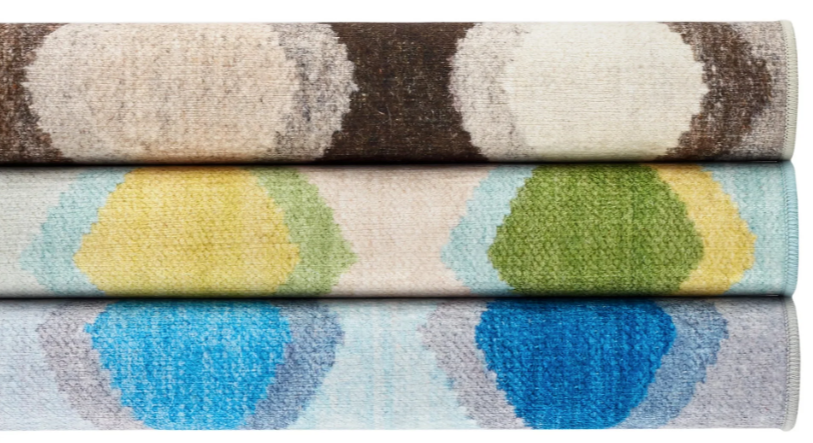 Safety Net Blue Machine Washable Rug