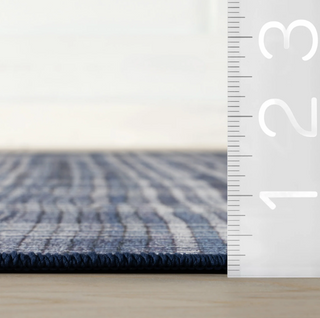 Denim Plaid Washable Rug
