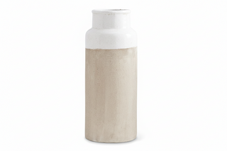 15.75 Inch Tall Ceramic Vase With Light Cream Glaze
