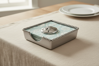 Sand Dollar Beaded Napkin Box
