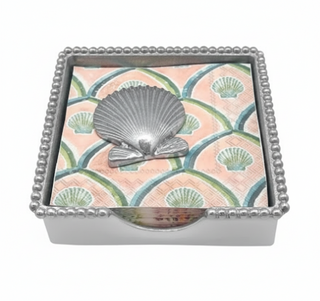 Scallop Shell Beaded Napkin Box
