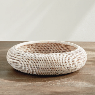 Burma Rattan Shallow Display Bowls   Set of 2
