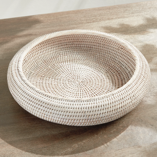 Burma Rattan Shallow Display Bowls   Set of 2
