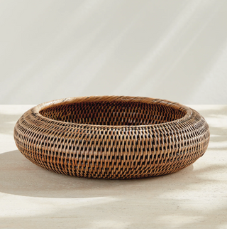 Burma Rattan Shallow Display Bowls   Set of 2
