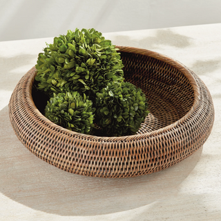 Burma Rattan Shallow Display Bowls   Set of 2
