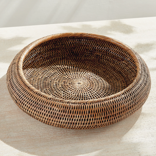 Burma Rattan Shallow Display Bowls   Set of 2
