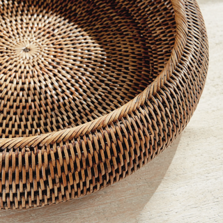 Burma Rattan Shallow Display Bowls   Set of 2
