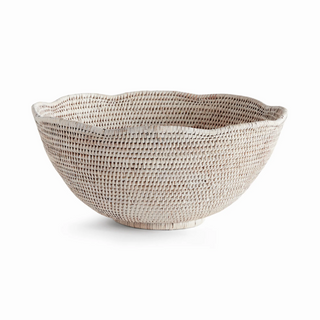 Burma Rattan Scalloped Edge Bowl

