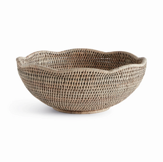 Burma Rattan Scalloped Edge Bowl
