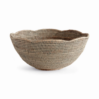 Burma Rattan Scalloped Edge Bowl
