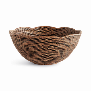Burma Rattan Scalloped Edge Bowl
