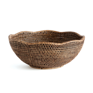 Burma Rattan Scalloped Edge Bowl
