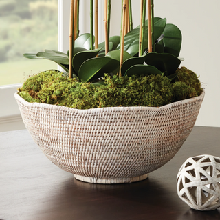 Burma Rattan Scalloped Edge Bowl
