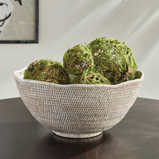 Burma Rattan Scalloped Edge Bowl
