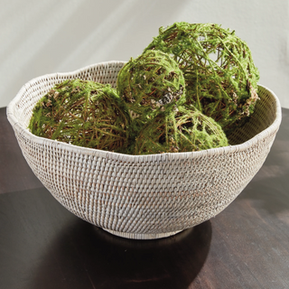 Burma Rattan Scalloped Edge Bowl
