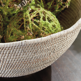 Burma Rattan Scalloped Edge Bowl
