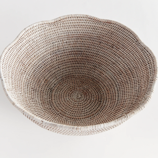 Burma Rattan Scalloped Edge Bowl
