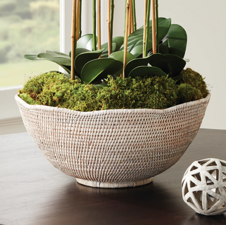 Burma Rattan Scalloped Edge Bowl
