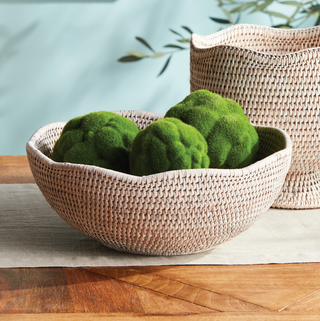 Burma Rattan Scalloped Edge Bowl
