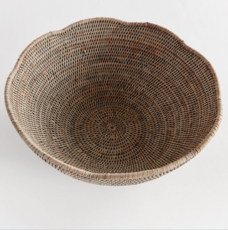 Burma Rattan Scalloped Edge Bowl
