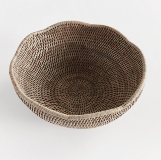 Burma Rattan Scalloped Edge Bowl
