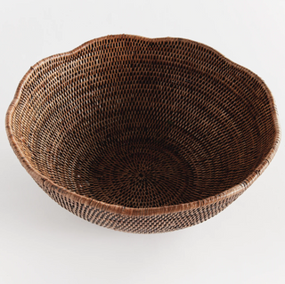 Burma Rattan Scalloped Edge Bowl
