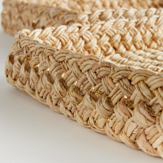 Abaca French Braided Square Trays   Set of 2
