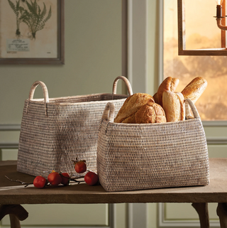 Burma Rattan Narrow Magazine Baskets
