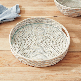 Burma Rattan Round Serving Tray
