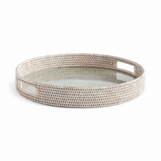 Burma Rattan Round Serving Tray
