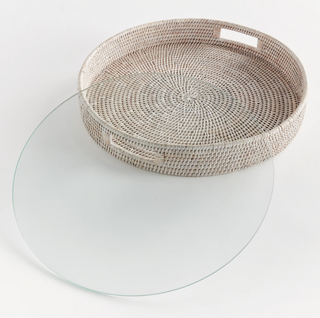Burma Rattan Round Serving Tray
