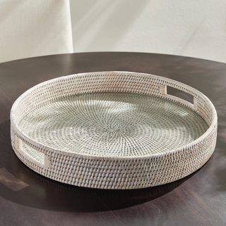 Burma Rattan Round Serving Tray
