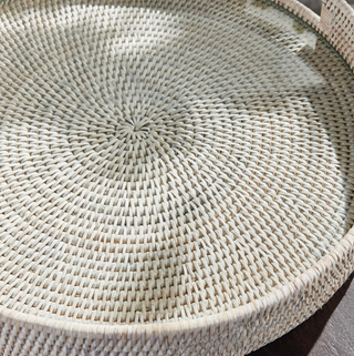 Burma Rattan Round Serving Tray
