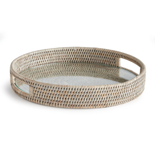 Burma Rattan Round Serving Tray
