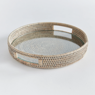 Burma Rattan Round Serving Tray
