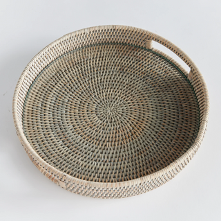 Burma Rattan Round Serving Tray
