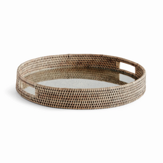 Burma Rattan Round Serving Tray
